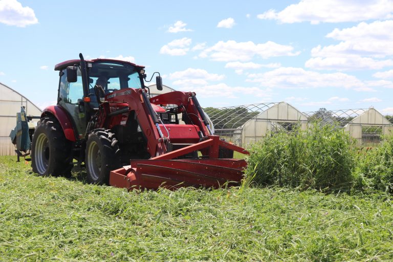 Tractor using a roller-crimper