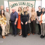 Dr. Jagadamma being recognized with the Research Award from the University of Tennessee Chapter of Gamma Sigma Delta.