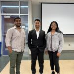 Rounak Patra at his PhD Dissertation Defense, pictured wtih Dr. Jagadamma and Dr. Saha