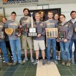 Emily Belanger and others from the University of Tennessee, Soil Judging Team with their award at the National Soil Judging Competition in 2018.