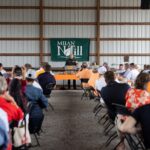 Photo shows the indoor talk session on the field day